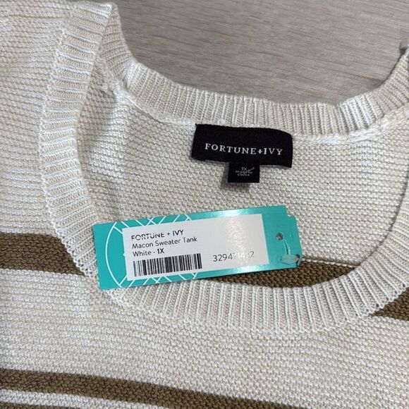 Fortune + Ivy Macon sweater tank Size‎ 1X in White Stitch Fix NWT - Picture 4 of 4